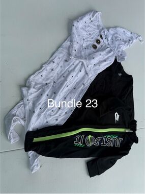 Nike Black Jacket with Green Zipper + White Star Baby Gown
